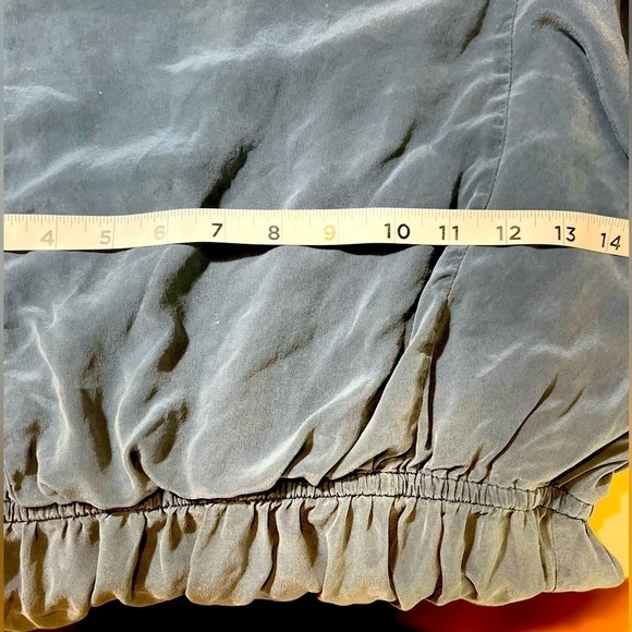 100% Silk Blue Mini Crew Nevk Dress with Dulman Bat Dleeves, sizes in pictures - Picture 9 of 11